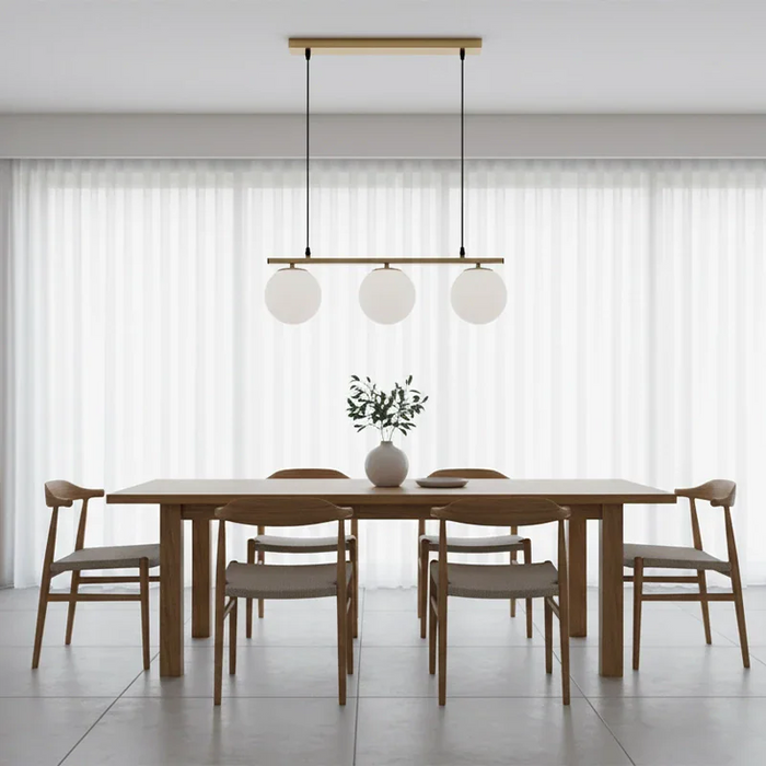 elevenpast pendant light Rhea 3 Orb Metal and Glass Pendant Light - Brass PEN155/3 BRASS