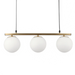 elevenpast pendant light Rhea 3 Orb Metal and Glass Pendant Light - Brass PEN155/3 BRASS