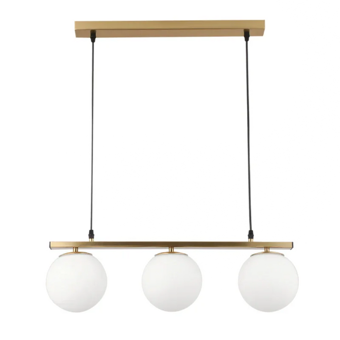 elevenpast pendant light Rhea 3 Orb Metal and Glass Pendant Light - Brass PEN155/3 BRASS