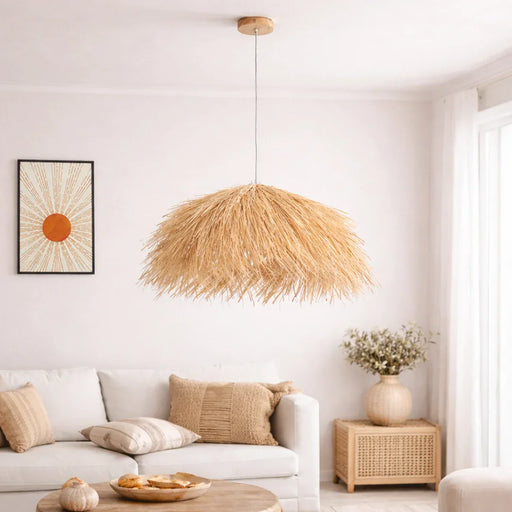 elevenpast pendant Sundara Wood and Rattan Pendant Light PEN258 RATTAN 6007226090604