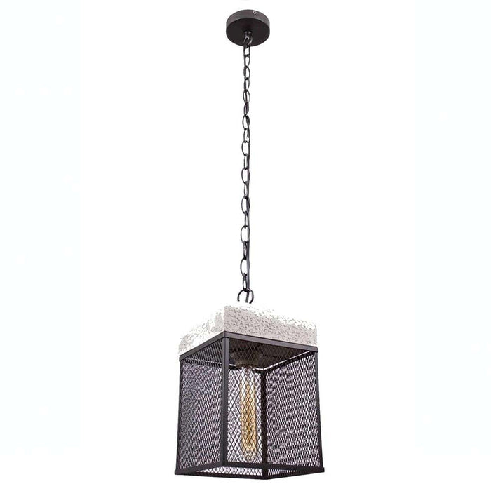 elevenpast Lighting Fixtures Cement and Metal Cage Square Light PEN349 STONE 6007226064179