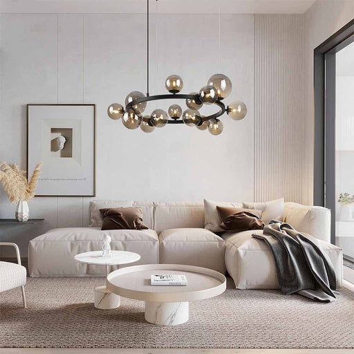 elevenpast Chandeliers Round Constellation Pendant 14 Light Black Metal and Glass PEN472/14 MATT BK 6007226079876