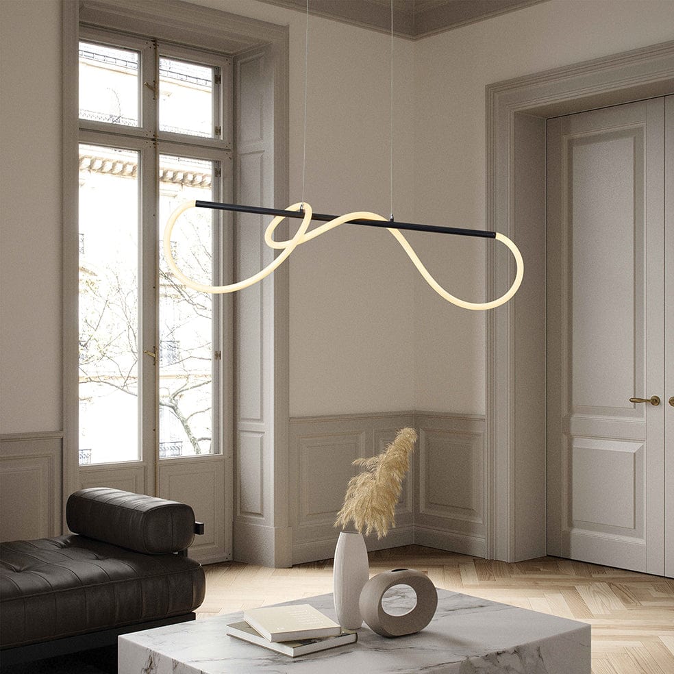 Noodle Black Metal with Flex LED Pendant Light 2 Sizes– elevenpast