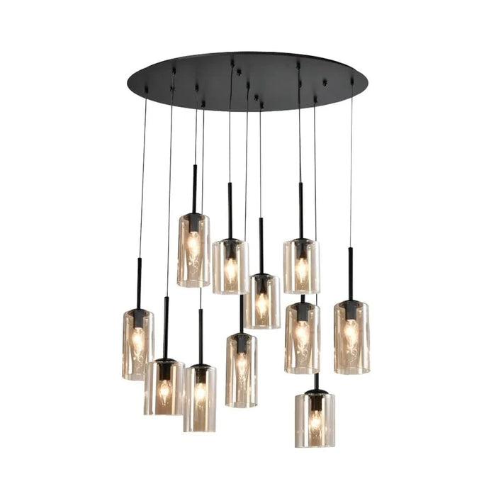 elevenpast Chandelier Alison 11 Light Chandelier Black and Amber Glass PEN849/11 AMBER 6007226083903