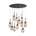 elevenpast Chandelier Alison 11 Light Chandelier Black and Amber Glass PEN849/11 AMBER 6007226083903