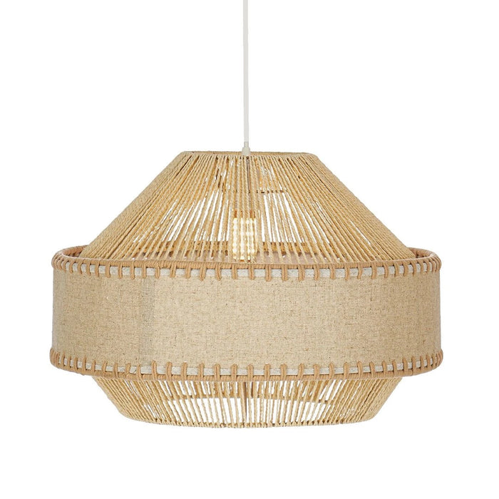 elevenpast pendant light Cannes Tiered Linen and Rope Pendant Light PEN880 NATURAL 6007226088892