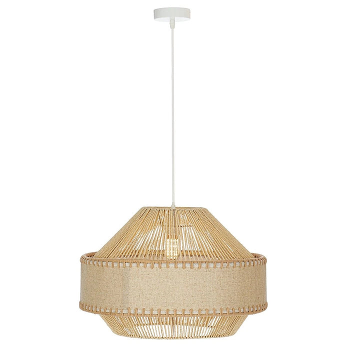 elevenpast pendant light Cannes Tiered Linen and Rope Pendant Light PEN880 NATURAL 6007226088892
