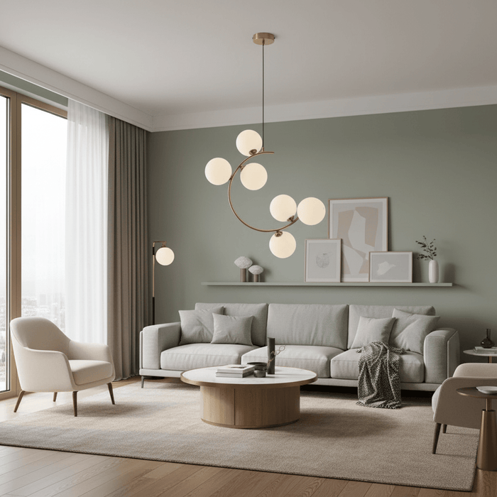 elevenpast pendant light Sickle Cluster Orb Pendant Light PEN894/6 BRASS