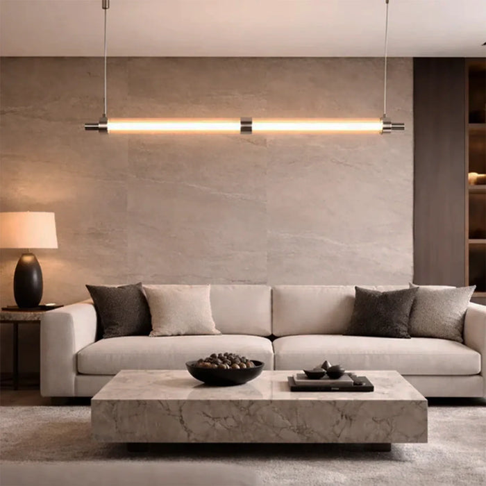 elevenpast pendant light Satin Chrome Linear LED Pendant Light - Modern Bar Suspension PEN895 SATIN 6007226089974