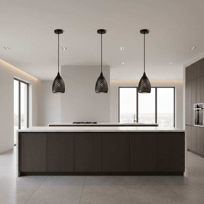 elevenpast pendant light Vortex Perforated Metal Pendant Light - Black PEN897 BLACK 6007226090024