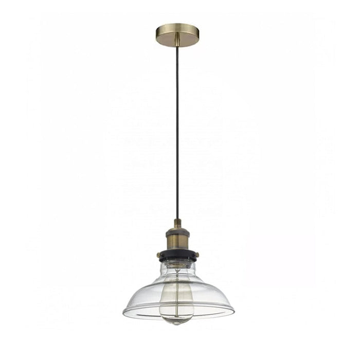 elevenpast Pendant Lights Ariana Metal and Glass Pendant Light Antique Brass PEN919 CLEAR 6007226061222