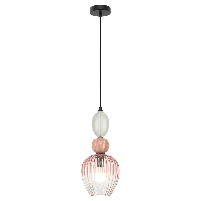 elevenpast Pendant Croft Orb Pink Ceramic and Glass Pendant Light