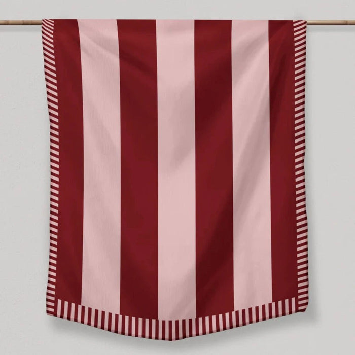 elevenpast Tablecloth 6-8 seater Pink and Burgundy Stripes Tablecloth - Multiple Sizes PinkBurgundyStripes6-8SEATER