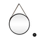 elevenpast Mirrors Black Ben Metal Mirror Round | Leather Strap PMM-GUC-BLA 633710853040