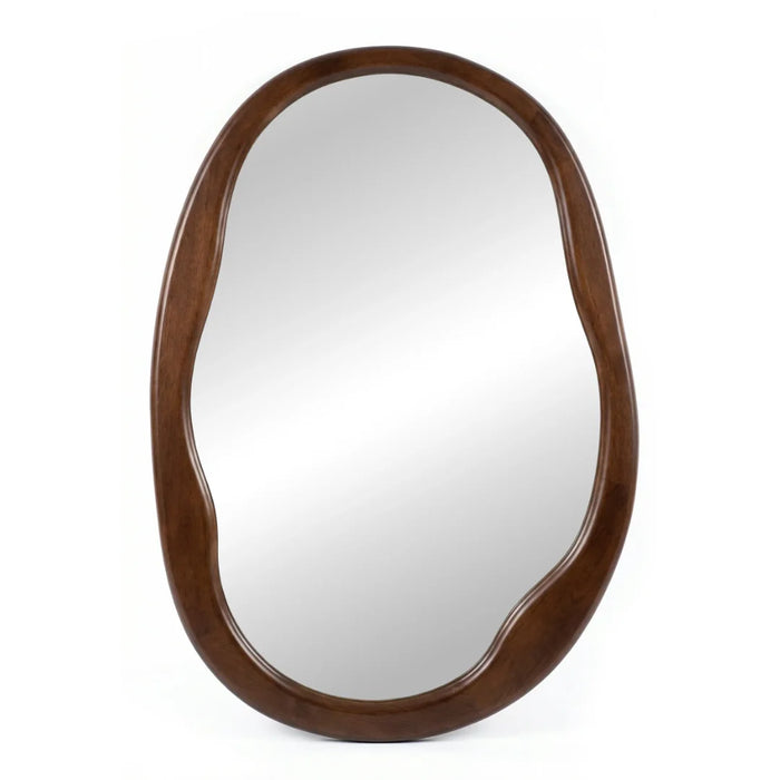 elevenpast Mirrors Walnut Irregular Oval Wood Mirror PMM-IRR-OVAL-DW
