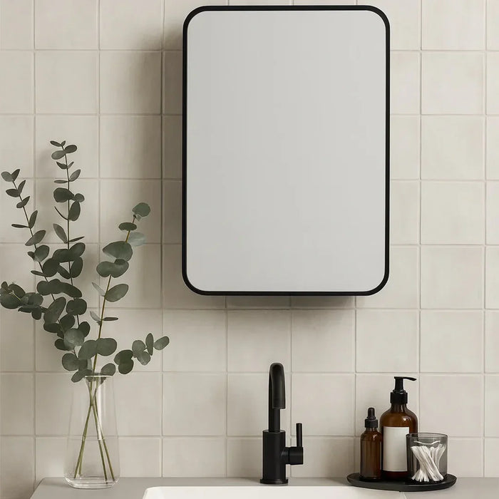 elevenpast mirror cabinet Florentine Aluminium Mirror Cabinet - Black PMM-MB4560-Black