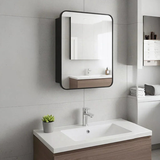 elevenpast mirror cabinet Florentine Aluminium Mirror Cabinet - Black PMM-MB4560-Black