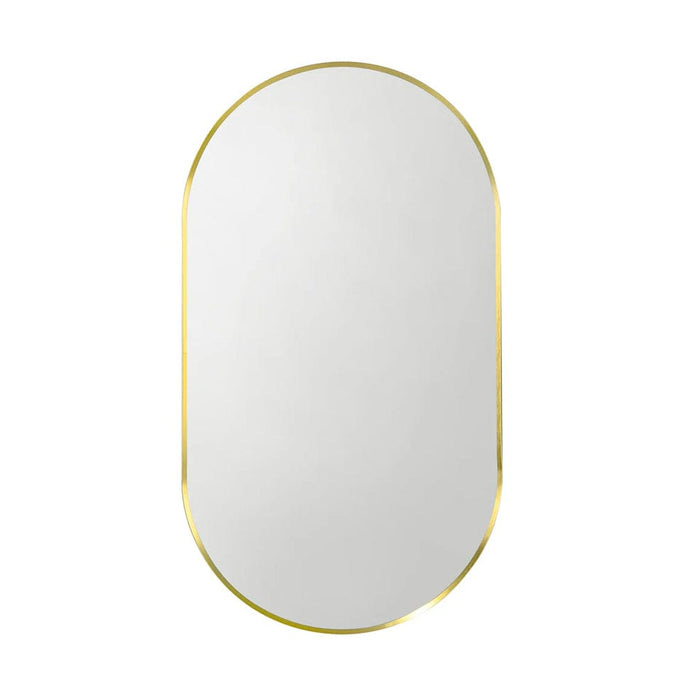 elevenpast Mirrors Brushed Gold / Small Slanted Framed Aluminum Mirror in Gold | Black | Small | Large PMM-PLM4499A282-GLD 0759649674805