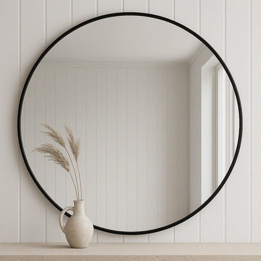 elevenpast Mirrors Magnum Large Aluminium Frame Mirror | Black 120cm PMM-RD120A281-BLK 0737186907549