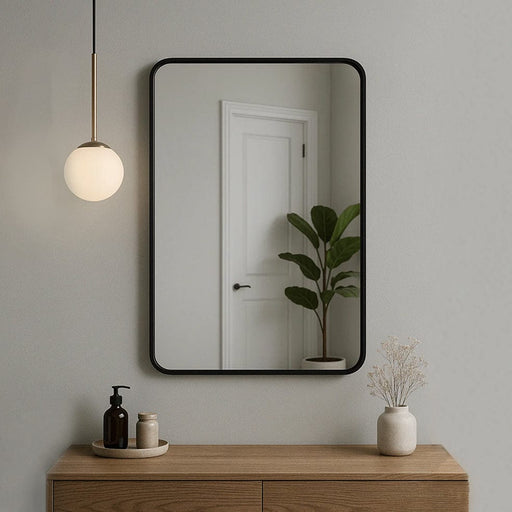 elevenpast mirror Fable Slanted Frame Mirror – 60x80cm | Matt Black PMM-RRM6080A282-BLK 0759649674782