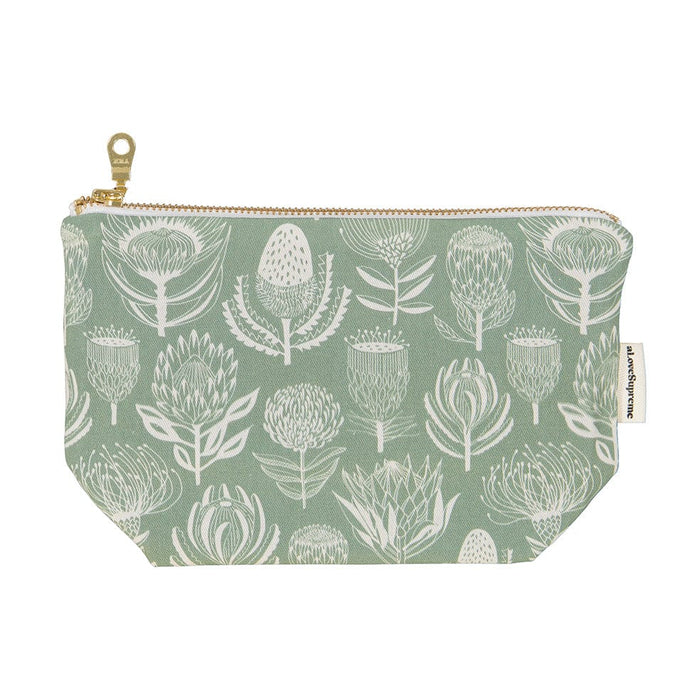 elevenpast Floral Kingdom (Sage) Makeup Pouches | Five Styles POMPFS