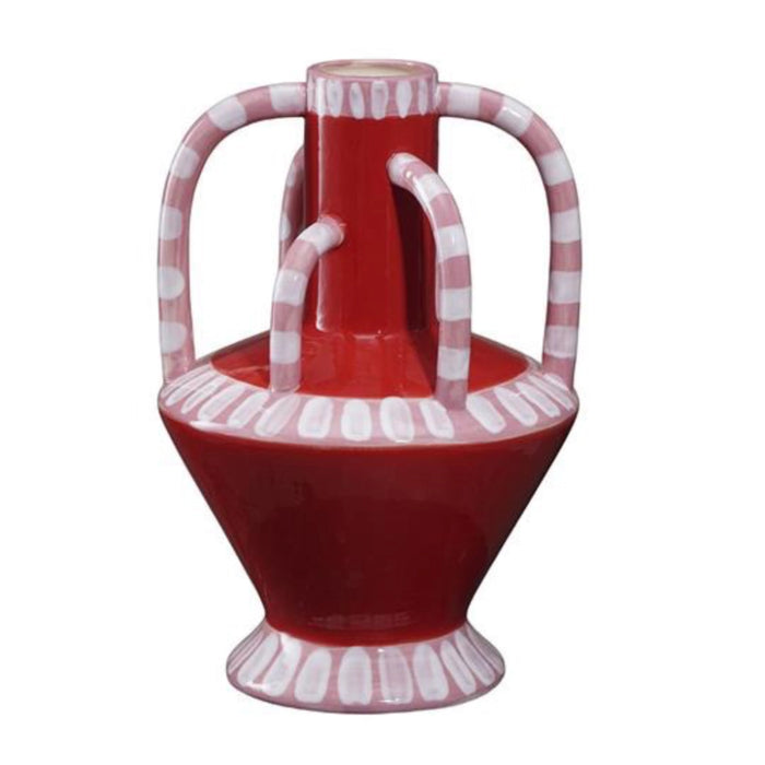 Positano Ceramic Vase Red and Pink