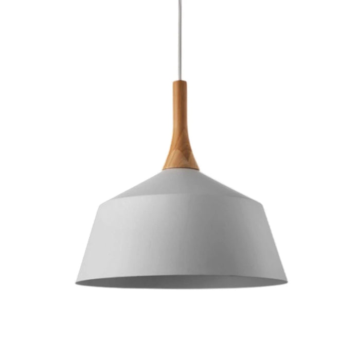 elevenpast pendant light White / Large Scandia Metal and Wood Pendant Light 2 Sizes - Black | White R-KLCH-4131M/WH