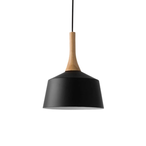 elevenpast pendant light Black / Small Scandia Metal and Wood Pendant Light 2 Sizes - Black | White R-KLCH-4131S/BL
