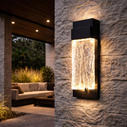 elevenpast Wall Light Ripple Black LED Wall Light – 12W Modern Outdoor Sconce R-LED-12/BL