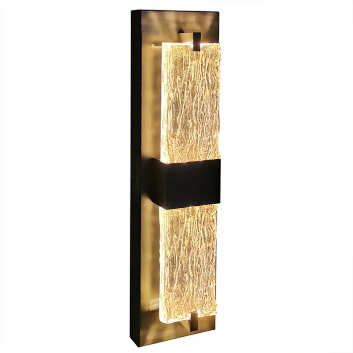 elevenpast Wall Light Black Double Ripple LED Wall Light – Modern Waterproof Sconce R-LED-16/BL