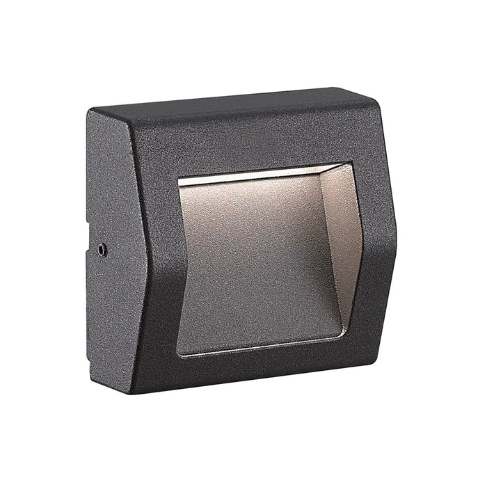 elevenpast step light Small LED Square Surface Mounted Step Light Matt Black - 2 Sizes R-LED-2601