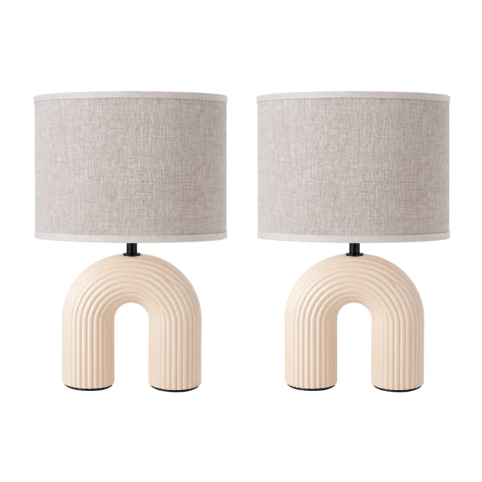 Rainbow Cream Ceramic Lamps - Set of 2