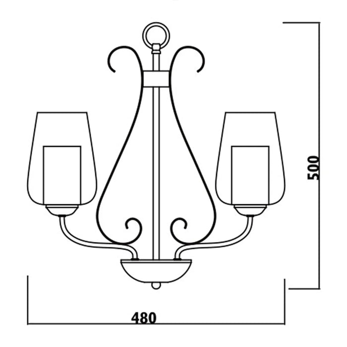elevenpast Chandelier Estate 3-Light Chandelier - Black RCH91 6009513064060