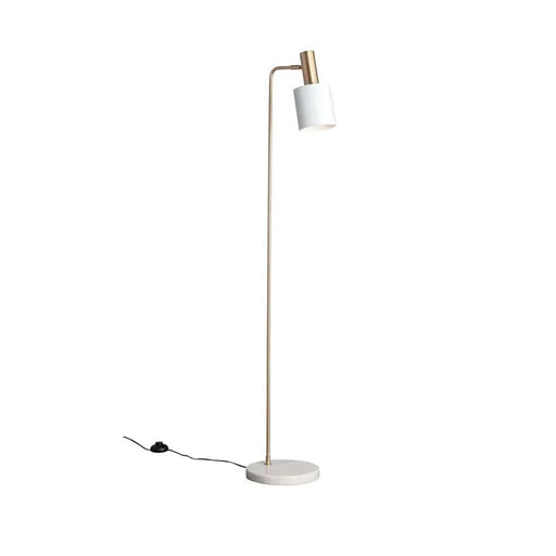 elevenpast Floor lamp White and Gold Eli Metal Floor Lamp Black | White Marble Base RG10163
