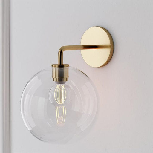 elevenpast Wall Light Fixtures Bowie Brass and Clear Glass Wall Light RG10167