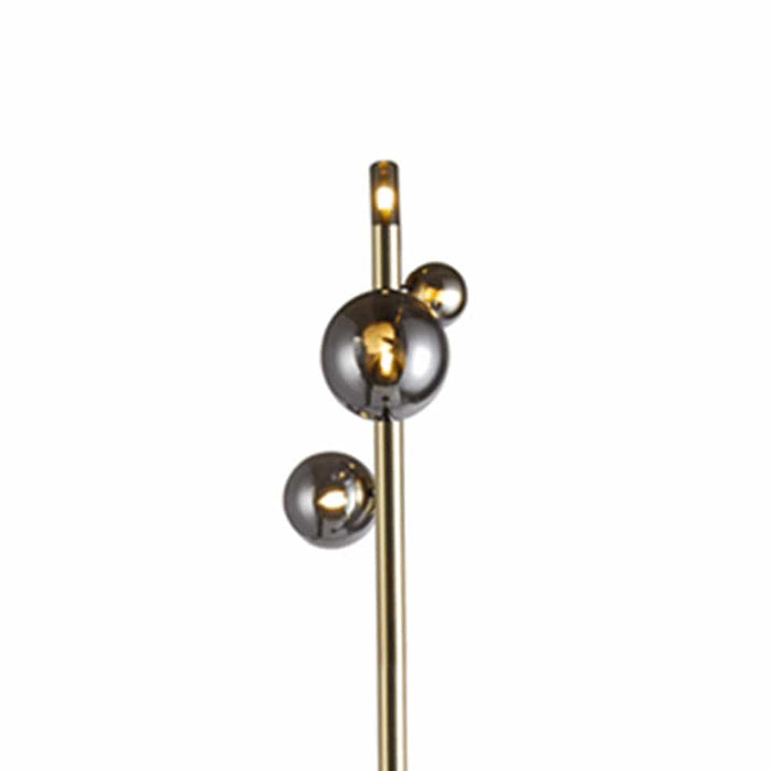 elevenpast Lamps Stellar Floor Lamp - Gold with Smokey Glass RG10267