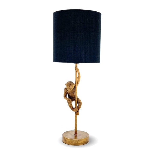 elevenpast Black Charlie Chimp Table Lamp Gold with Black Shade RG10356