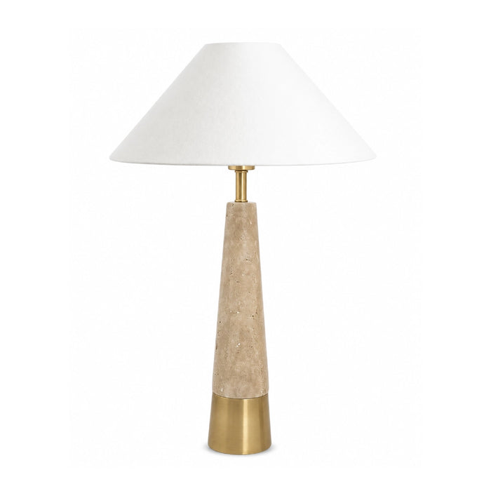 Travertine and Brass table lamp 
