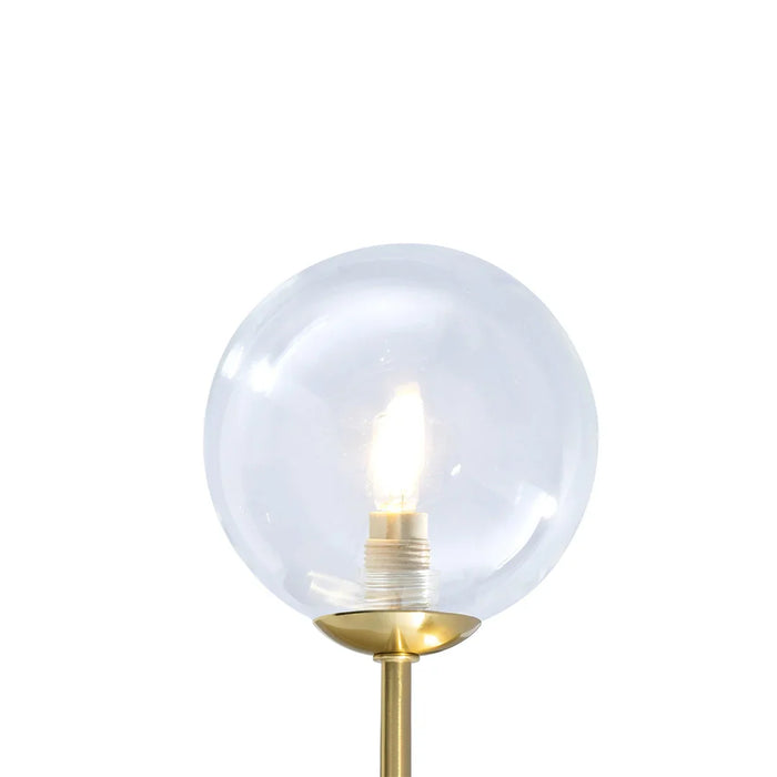 elevenpast Wall Light Clear Glass Wall Light with Brass Stem – Modern Globe Wall Lamp RG10619
