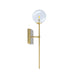 elevenpast Wall Light Clear Glass Wall Light with Brass Stem – Modern Globe Wall Lamp RG10619
