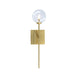 elevenpast Wall Light Clear Glass Wall Light with Brass Stem – Modern Globe Wall Lamp RG10619