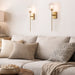elevenpast Wall Light Clear Glass Wall Light with Brass Stem – Modern Globe Wall Lamp RG10619