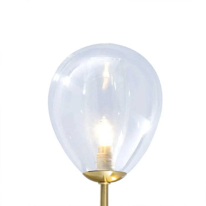 elevenpast Wall Light Teardrop Clear Glass Wall Light with Brass Stem RG10621