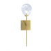 elevenpast Wall Light Teardrop Clear Glass Wall Light with Brass Stem RG10621