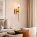 elevenpast Wall Light Teardrop Clear Glass Wall Light with Brass Stem RG10621