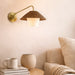 elevenpast wall light Rattan and Brass Wall Light with Fabric Shade RG10622