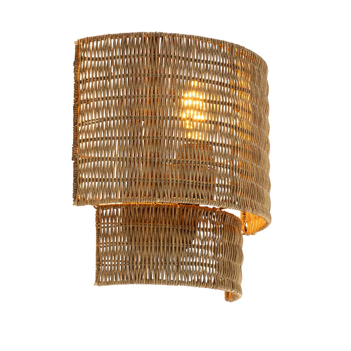 elevenpast wall light Capri Woven Rattan Wall Light – Modern Natural Wall Lamp RG10623