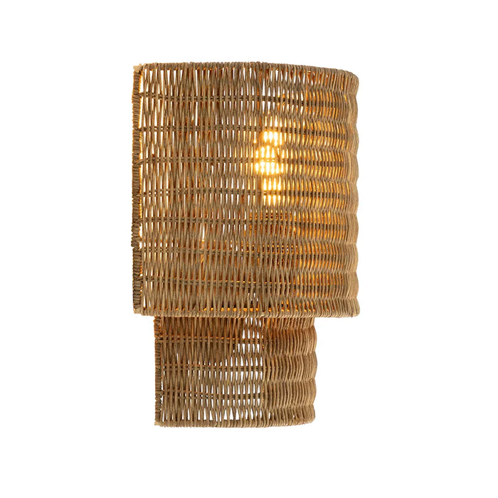 elevenpast wall light Capri Woven Rattan Wall Light – Modern Natural Wall Lamp RG10623