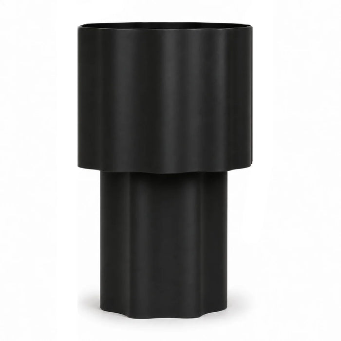 elevenpast Table Lamp Black Rippled Metal Table Lamp - Black | Green | Rust RG10647B
