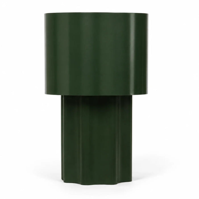 elevenpast Table Lamp Green Rippled Metal Table Lamp - Black | Green | Rust RG10647G